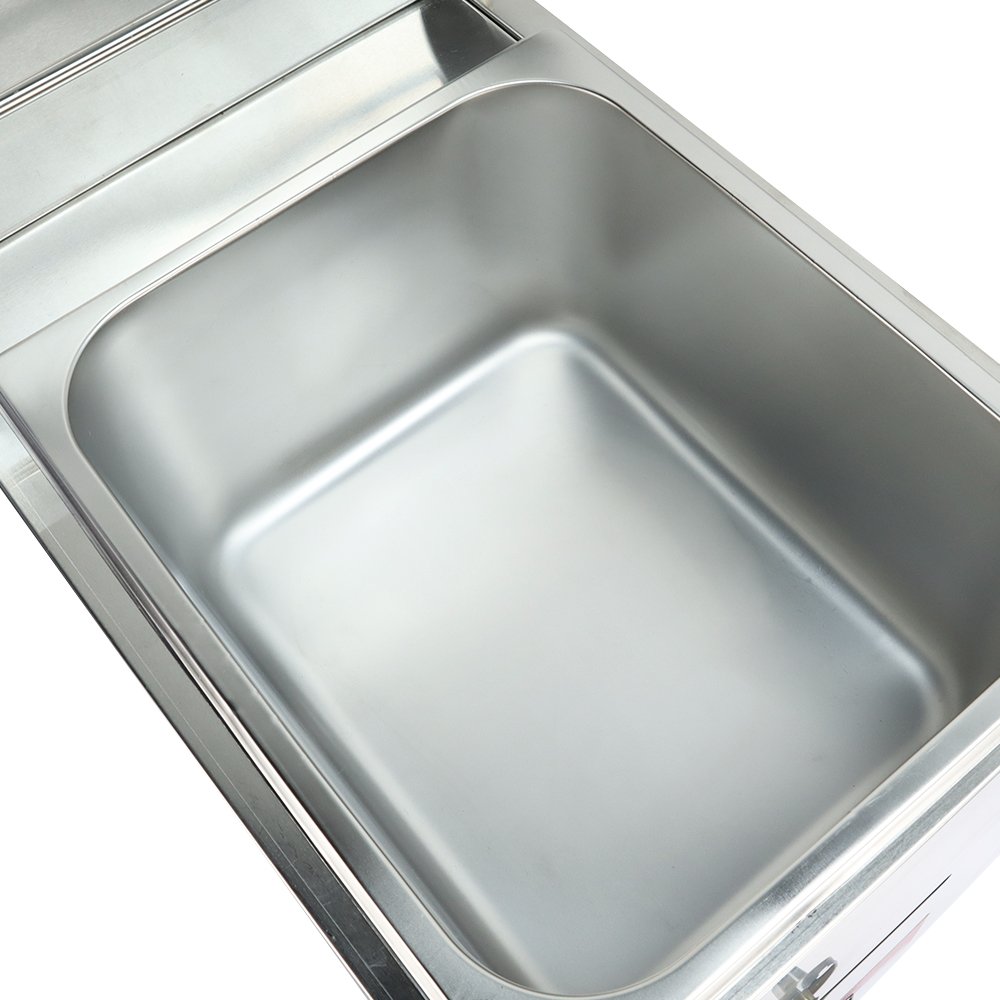 Top-down interior view of seamless food-grade 6L stainless steel oil frying tank