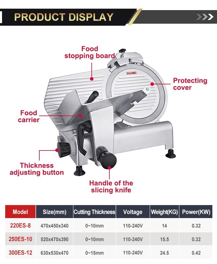 Component diagram and specification comparison chart for 220ES, 250ES, and 300ES series