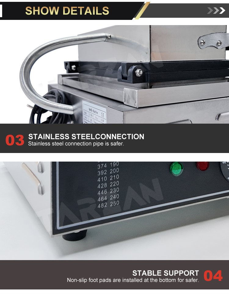 Detailed view of stainless steel spring wire protection conduit and stable rubber foot pads