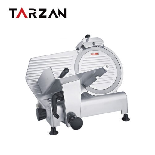 Commercial meat slicer 300ES-12 with a 12-inch circular blade, angled feed tray and thickness adjustment knob on a white background.