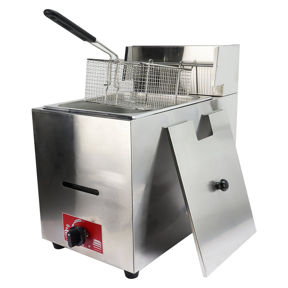 Commercial gas deep fryer TGF-71 countertop 6L single tank stainless steel deep fryer