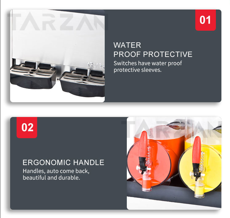 Detailed view of waterproof switch protective sleeves and auto-rebound dispensing handles