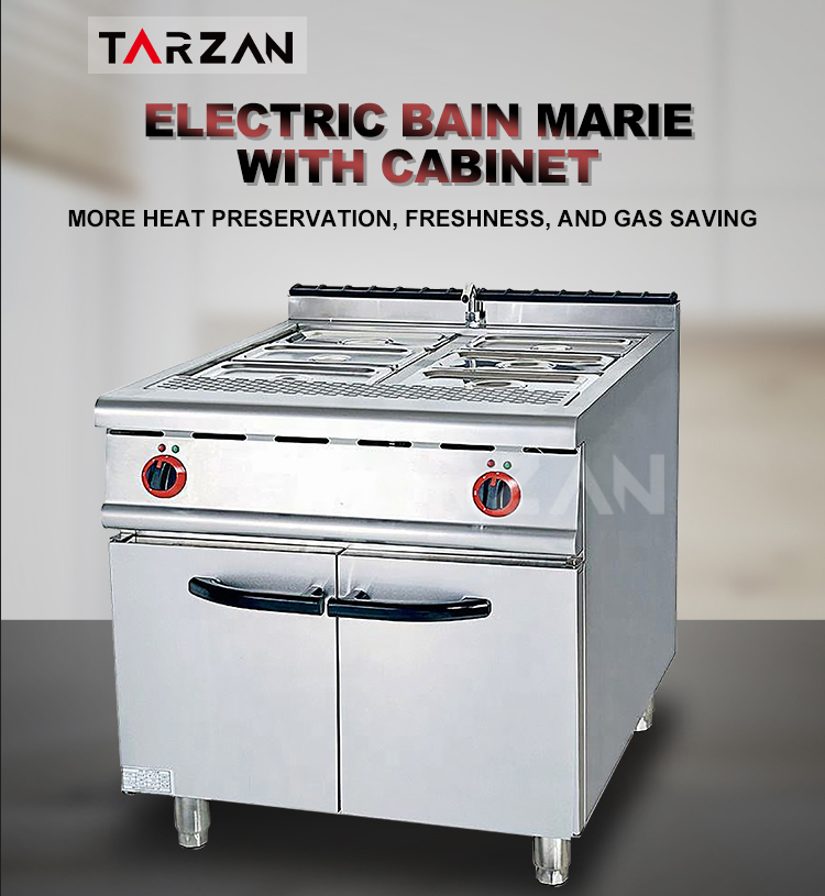 Commercial electric bain marie with cabinet TEH-884 freestanding wet well food warmer