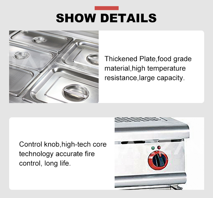 Detailed view of thickened food grade stainless steel pans with lids and precision control knob