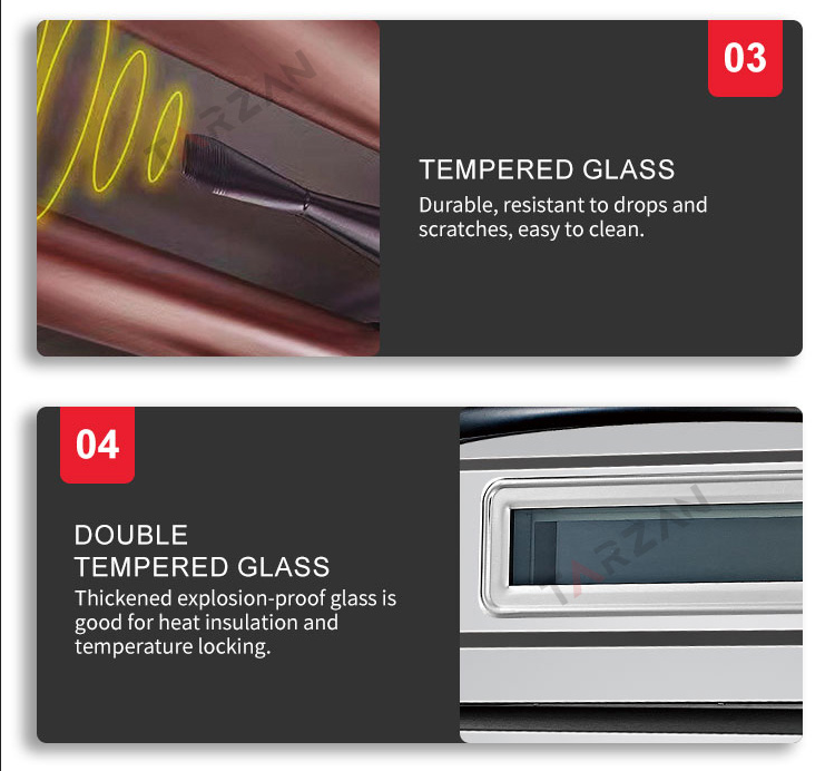 Detailed view of double layered explosion proof tempered glass door window for heat insulation