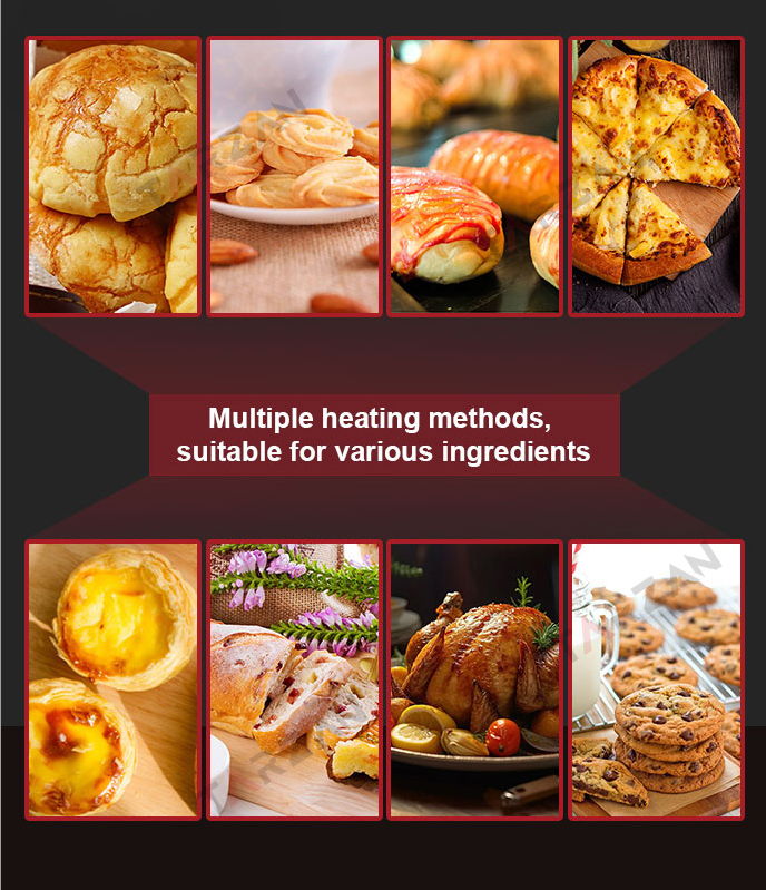 Baking applications including artisan bread cookies pizza egg tarts pastries and roast chicken