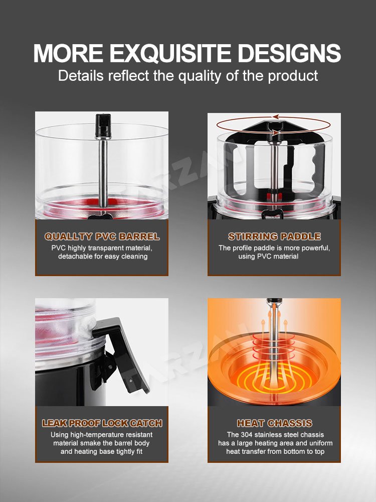 Exploded view of transparent barrel leak-proof lock catch and 304 stainless heating base
