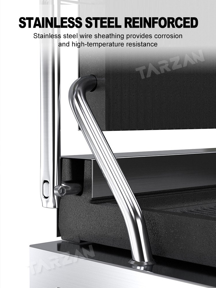 Stainless steel reinforced wire sheathing conduit protecting internal electrical wiring