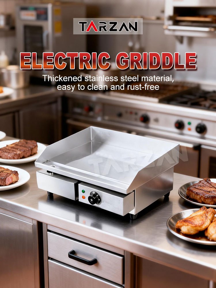 Tarzan Commercial Electric Griddle TEG-818B Compact Flat Top Grill