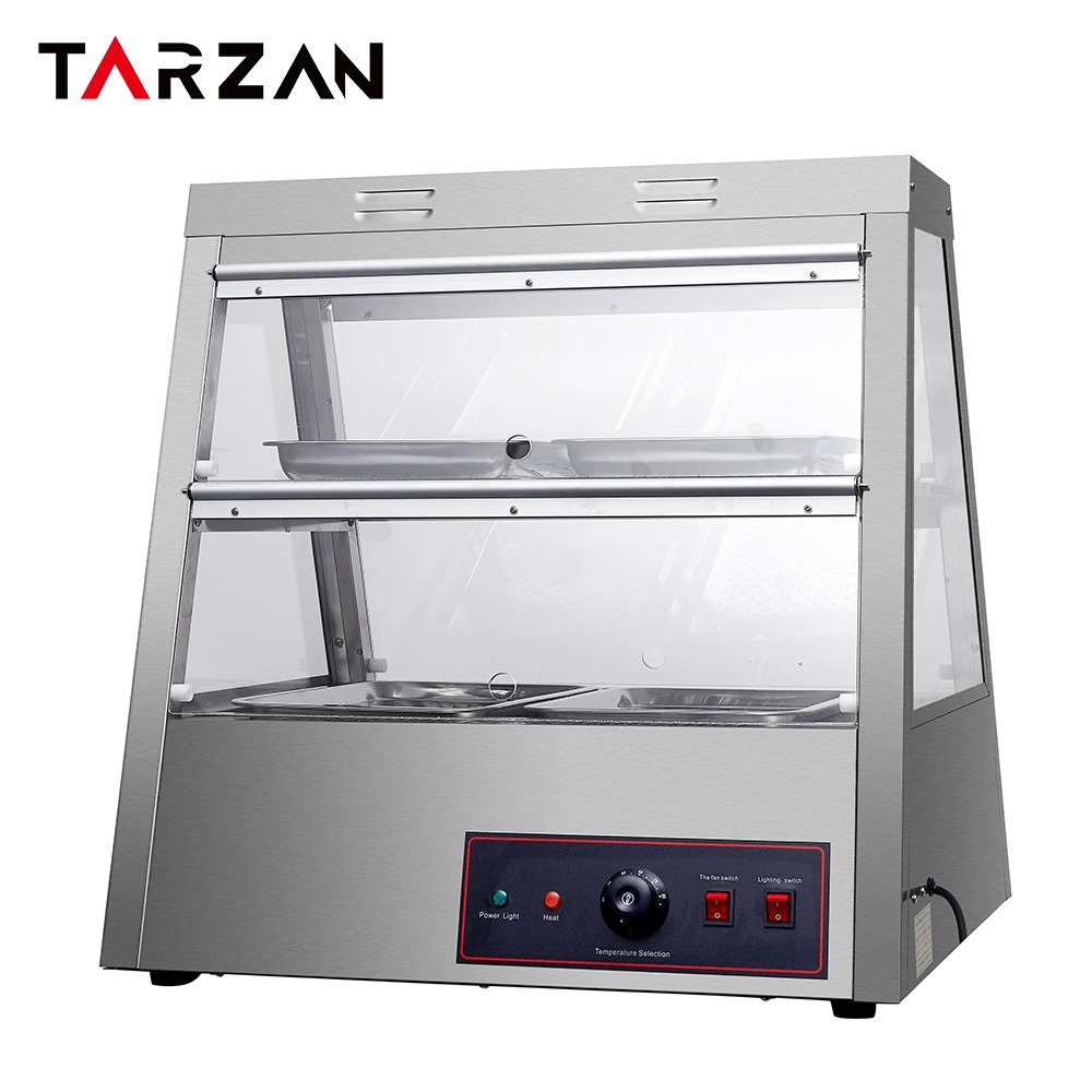 Commercial food warmer showcase TFW-2x2 countertop heated glass display cabinet