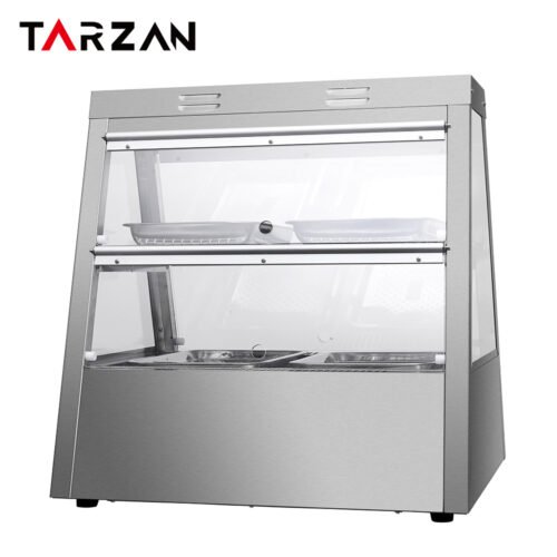 Rear access sliding door view of TFW-2P food warming display showcase