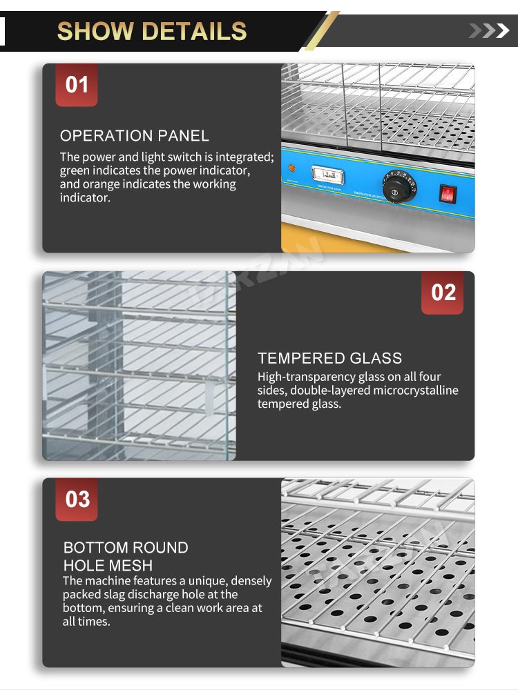 Detail view of control panel double layered glass and bottom slag discharge mesh