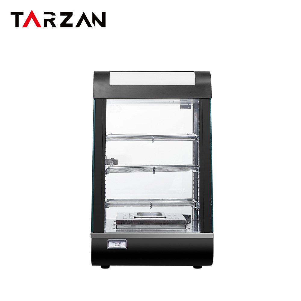 Front view of TFW-60-1 heated display cabinet with temperature gauge