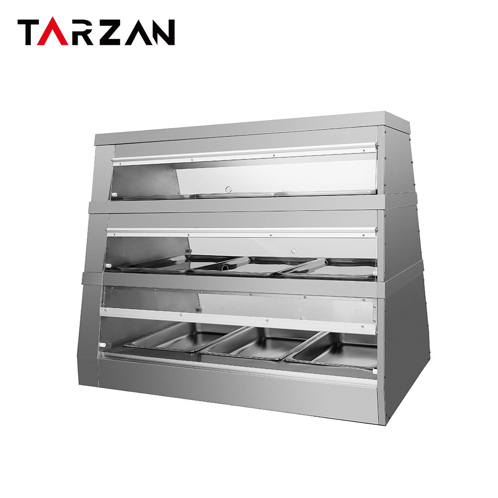Front elevation shot of TFW-6P-C commercial warming cabinet showing pan tiers