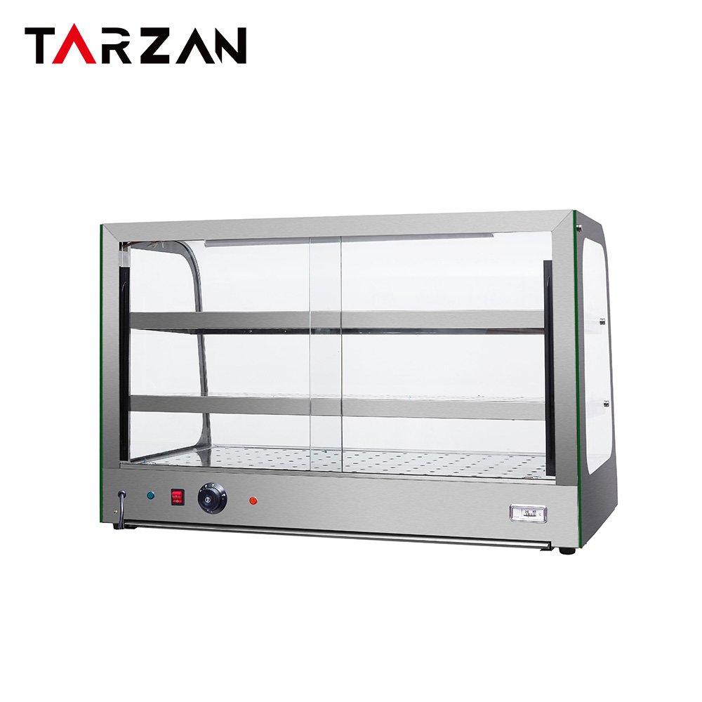Rear view showing sliding glass doors temperature control knob and dial gauge