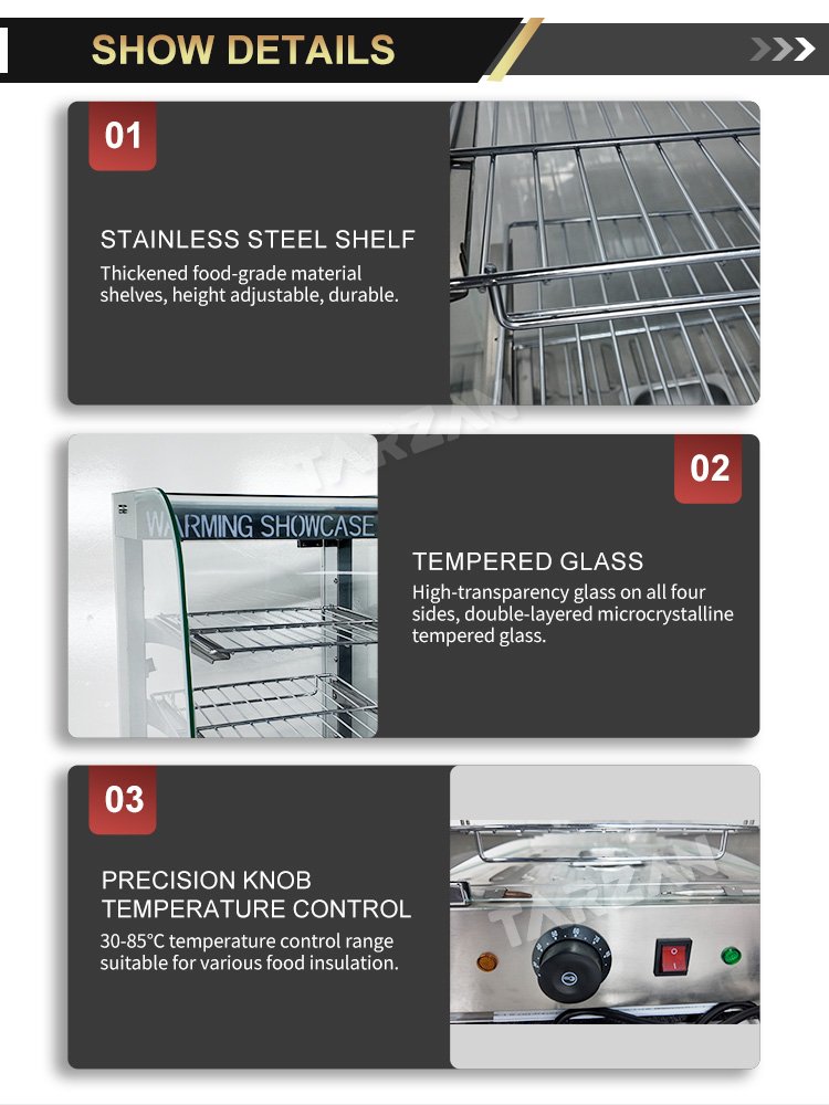 Close-up shot of 30-85C thermostat dial double tempered glass and stainless shelf