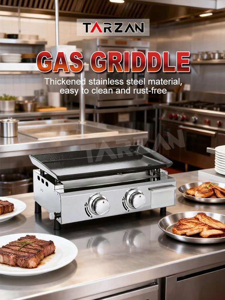 Tarzan Commercial Gas Griddle TGG-490 Dual Burner Flat Top Grill