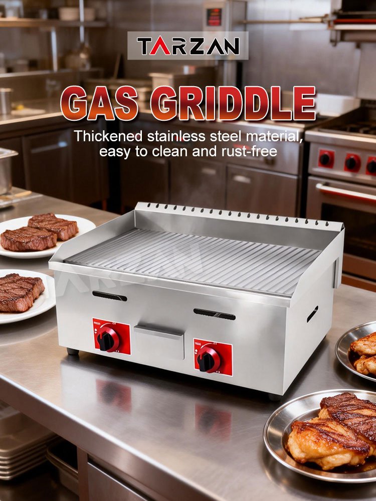 Tarzan Commercial Gas Griddle TGG-721 Full Grooved Countertop Grill