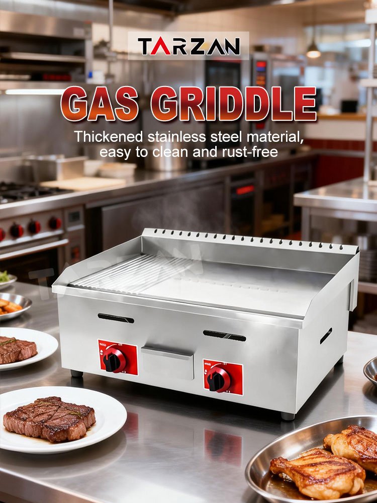 Tarzan Commercial Gas Griddle TGG-722 Half Grooved Countertop Grill
