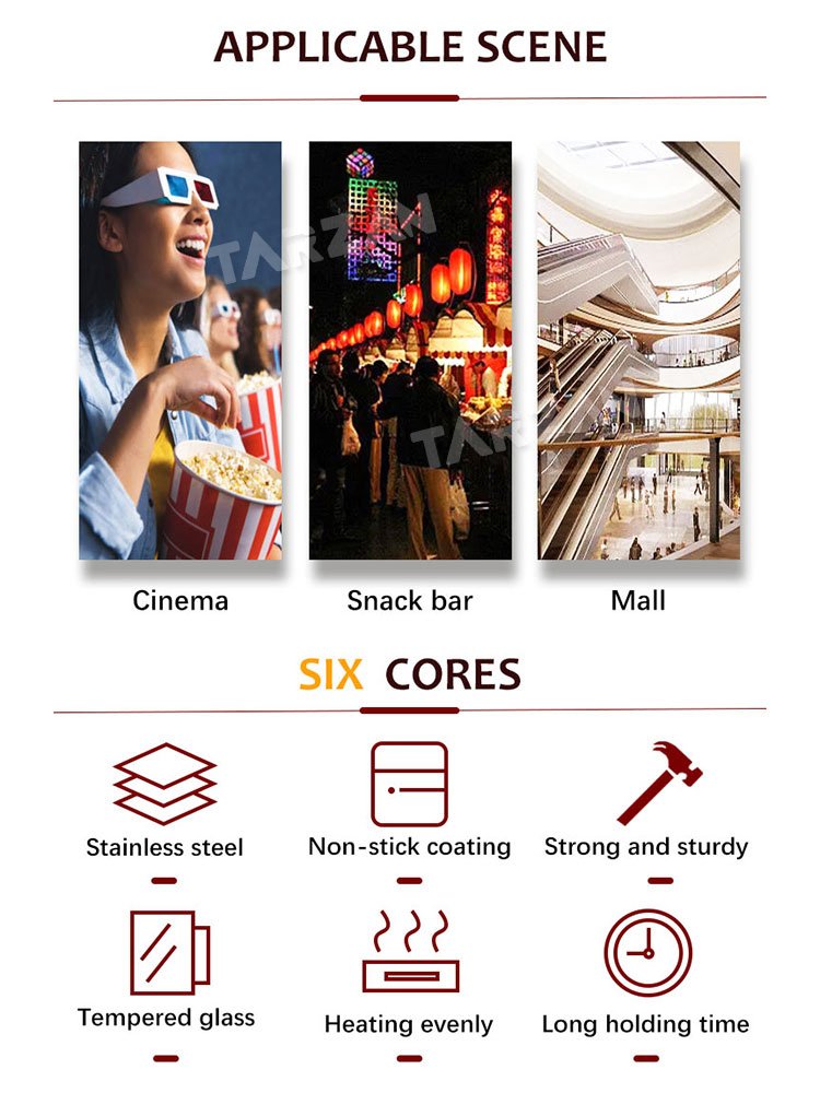 Commercial application scenarios in movie theaters snack bars shopping malls and concession kiosks