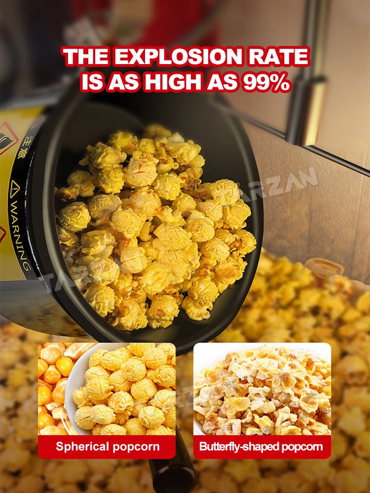 High popping yield up to 99 percent producing spherical and butterfly-shaped gourmet popcorn