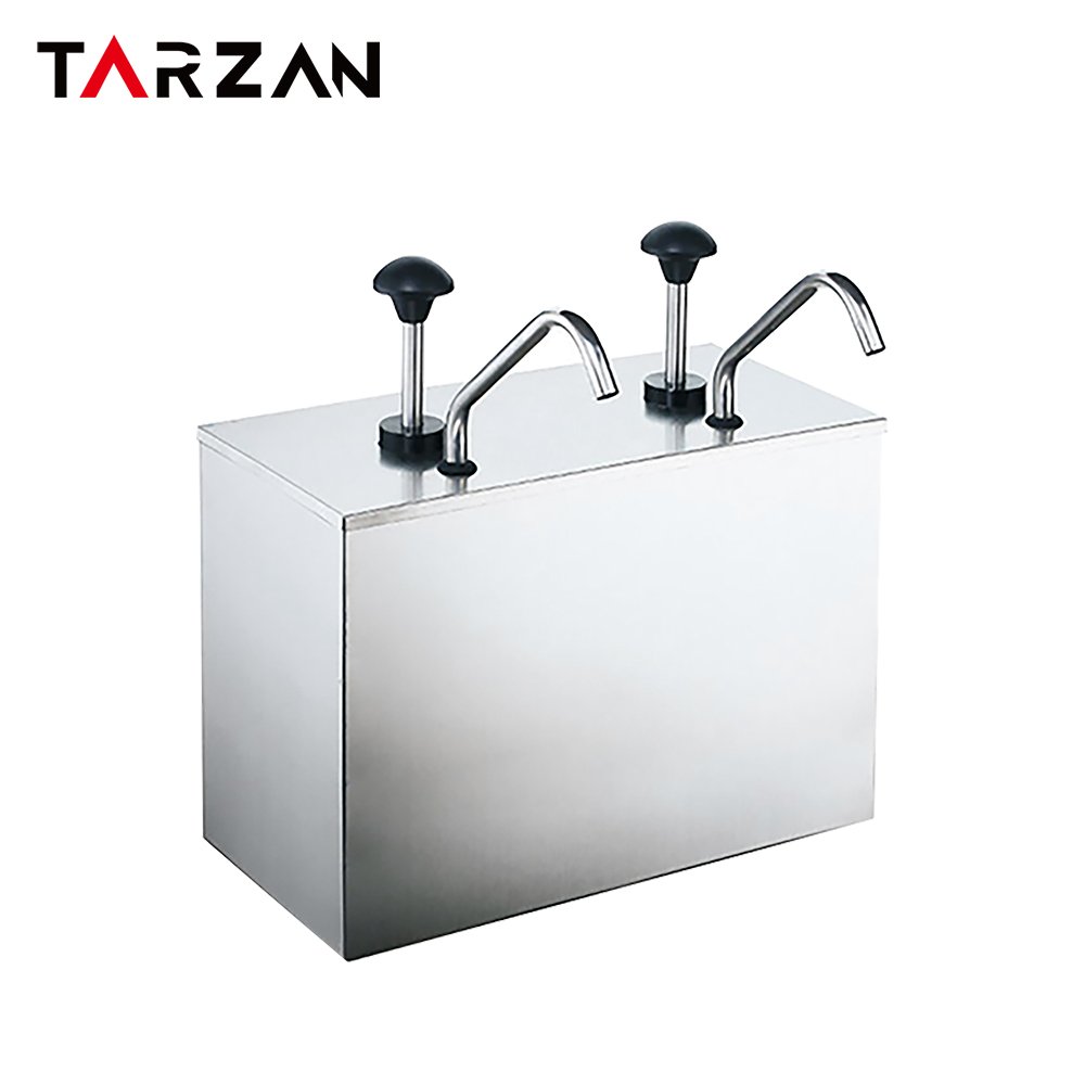 Double pump commercial sauce dispenser TSP-4x2L stainless steel model