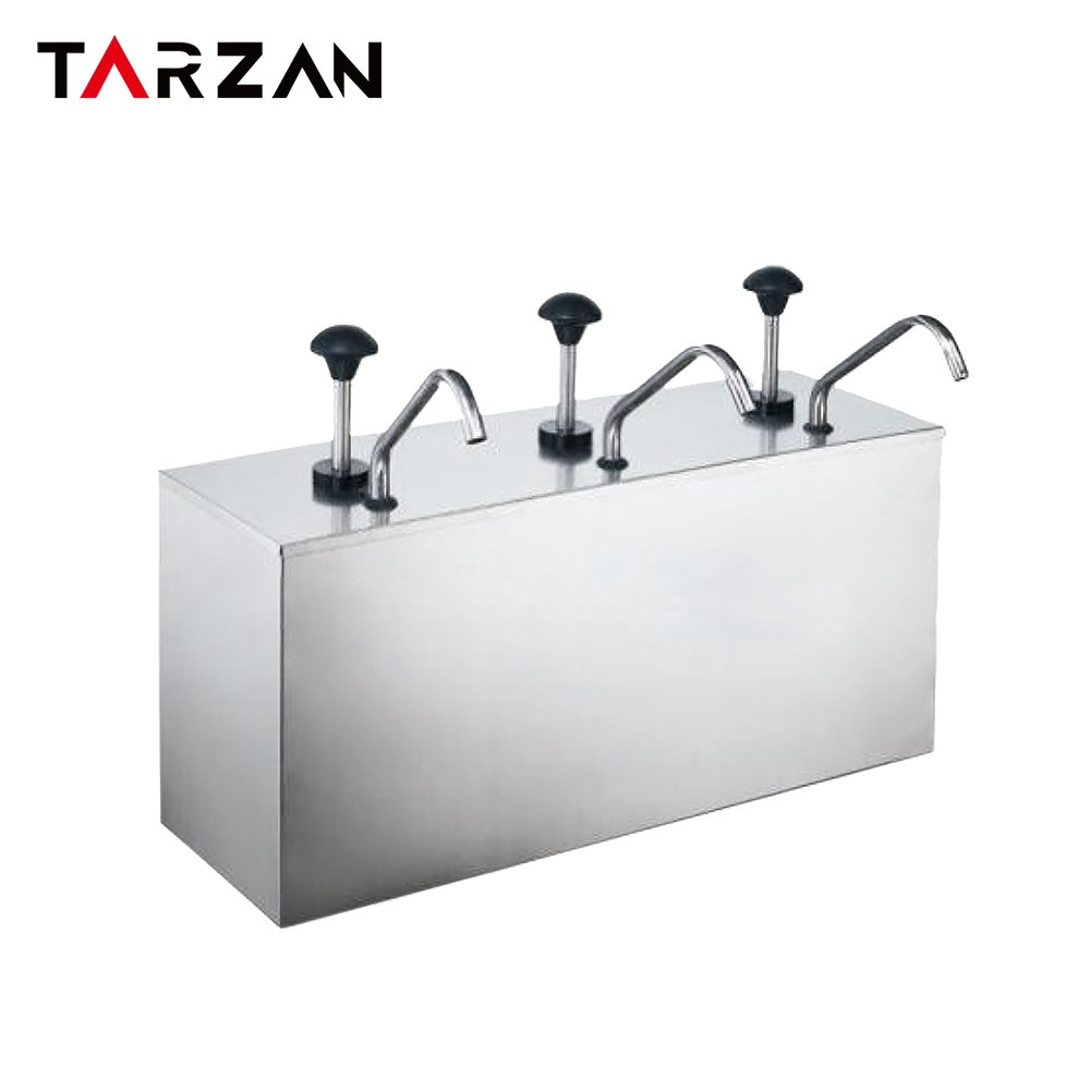 Triple pump commercial sauce dispenser TSP-4x3L stainless steel model