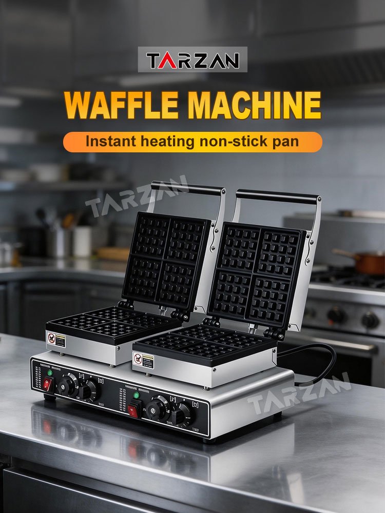 Commercial waffle machine TWM-84 countertop stainless steel double head electric waffle baker