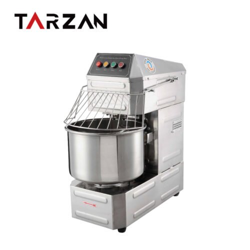 Commercial spiral mixer SSD-60 with a 60 L stainless steel bowl, protective bowl guard and front control buttons on a white background.