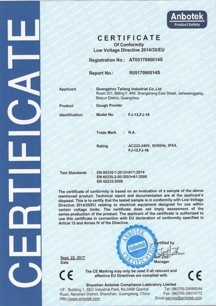 tarzan-commercial-dough-proofer-ce-certificate