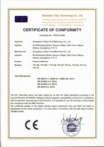 tarzan-commercial-popcorn-machine-ce-certificate
