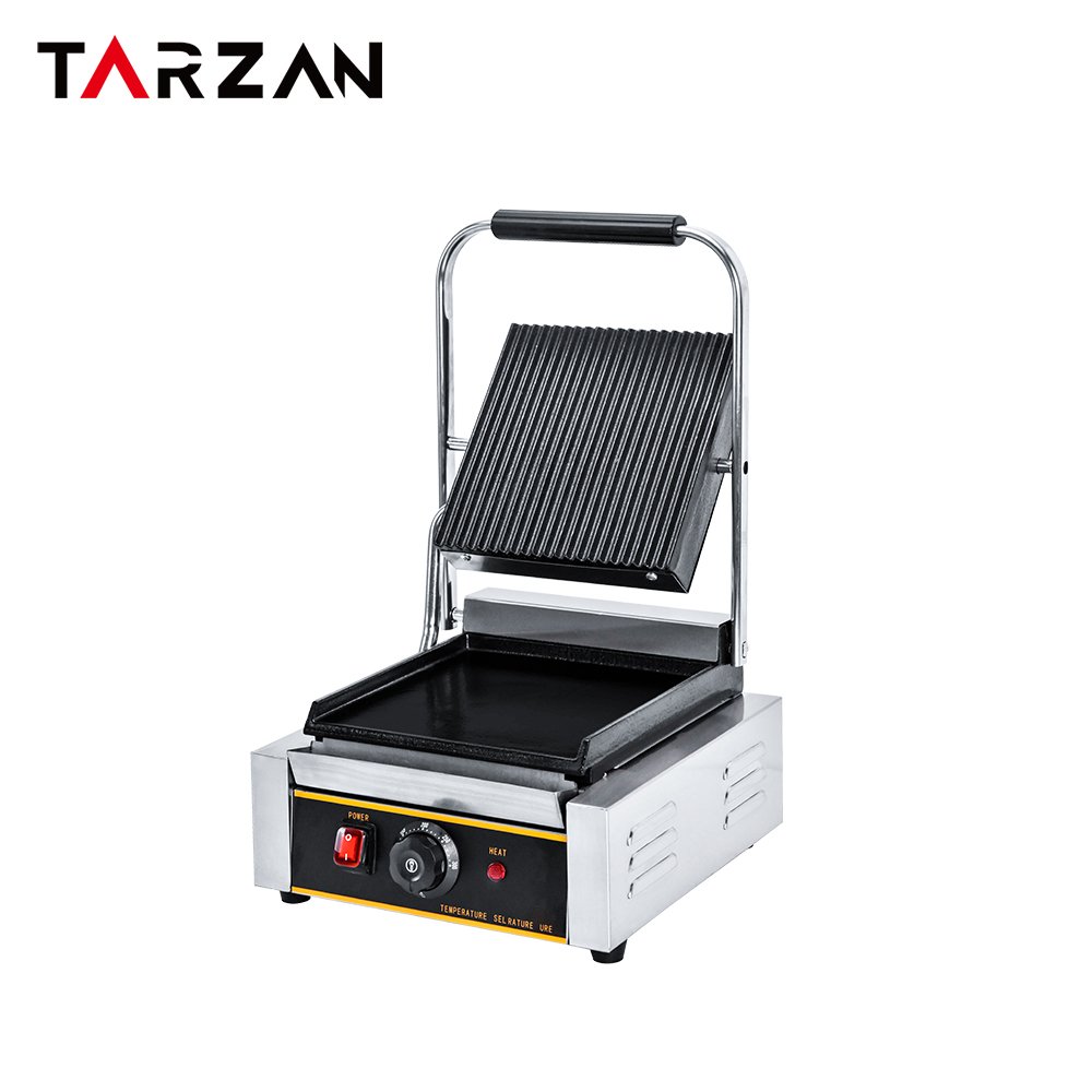 Sandwich Grill For Restaurant – Sandwich Grill For Restaurant Featuring A Grooved Top Plate And Flat Bottom Plate product image