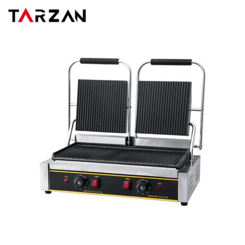 Panini Grill TEG-813 – Double Panini Grill With Two Independent Grooved Top Plates product image