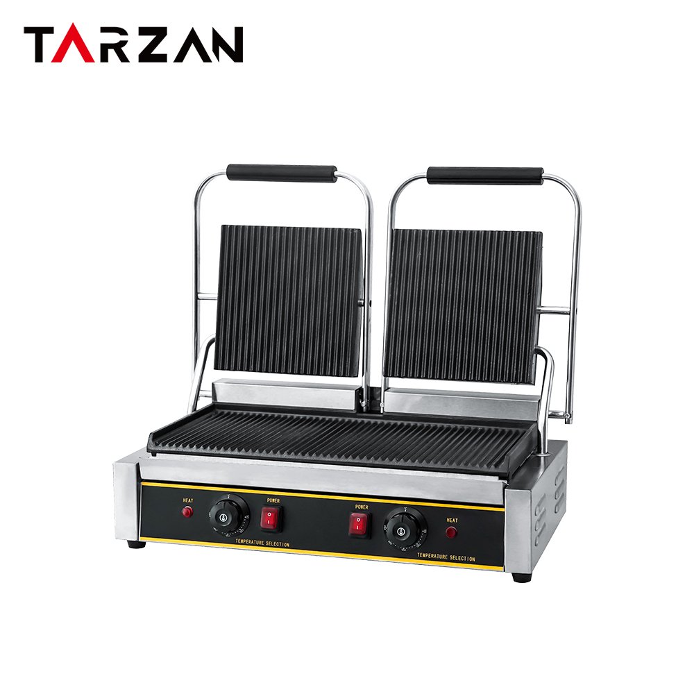 Panini Grill TEG-813 – Double Panini Grill With Two Independent Grooved Top Plates product image