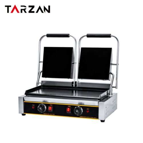Sandwich Press Grill – Double Sandwich Press Grill With Smooth Flat Top And Bottom Cooking Plates product image
