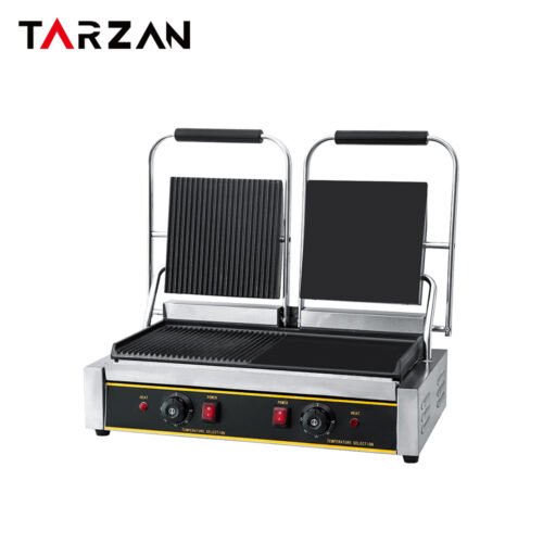 Panini Grill TEG-813C – Double Panini Grill Featuring Half Grooved And Half Flat Cooking Plates product image