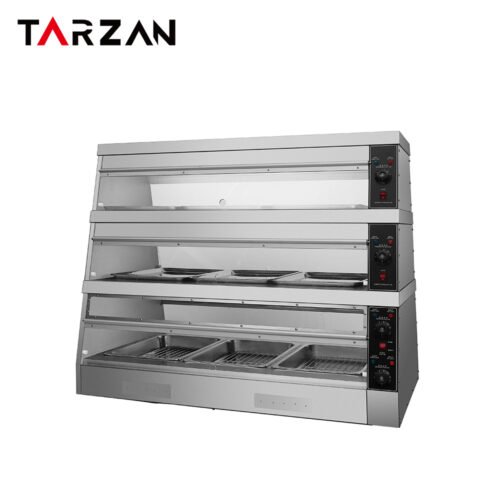 Food Warmer Showcase TFW-6P-C – Three-Tier Commercial Food Warmer Showcase product image